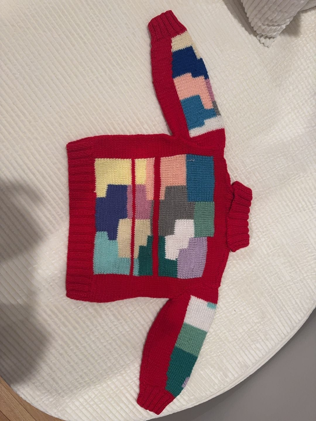 Unknown Brand Colorblock Patchwork Knit Mock Neck Sweater 3