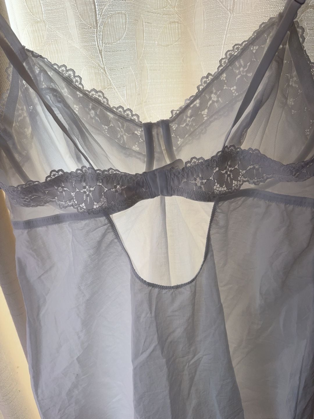 D243 Audrey Intimates White Lace Trim Chemise XL 3