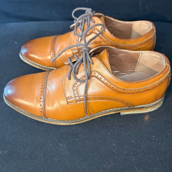 No.18 Stacy Adams Men's Cap Toe Oxford Dress Shoes Tan Size 5M