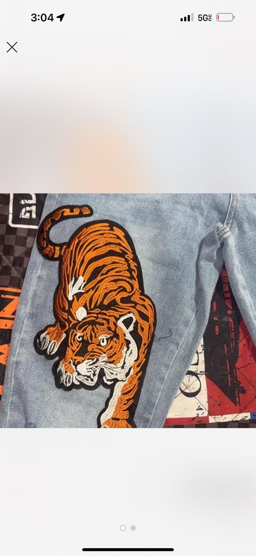 Fashion Nova Tiger Embroidered Distressed Slim Fit Jeans 3