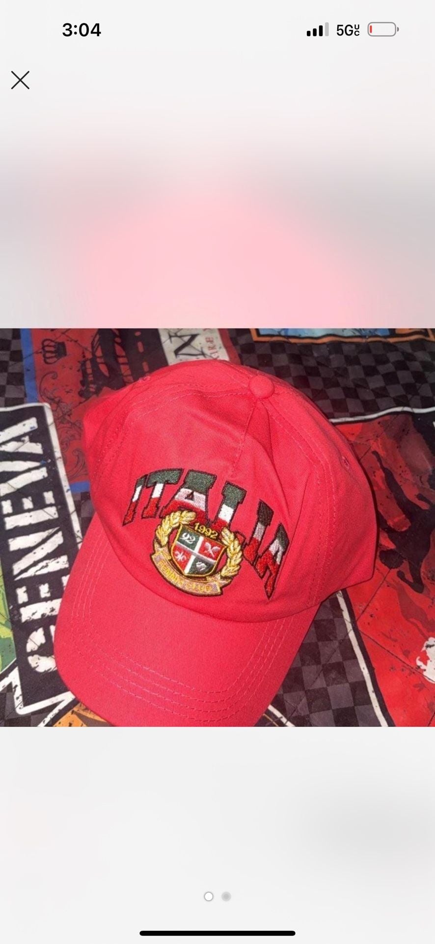Vintage 1992 Italy Tennis Club Embroidered Red Baseball Cap 2