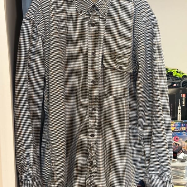 Orvis Men's XL Long Sleeve Button Down Shirt Houndstooth Pattern