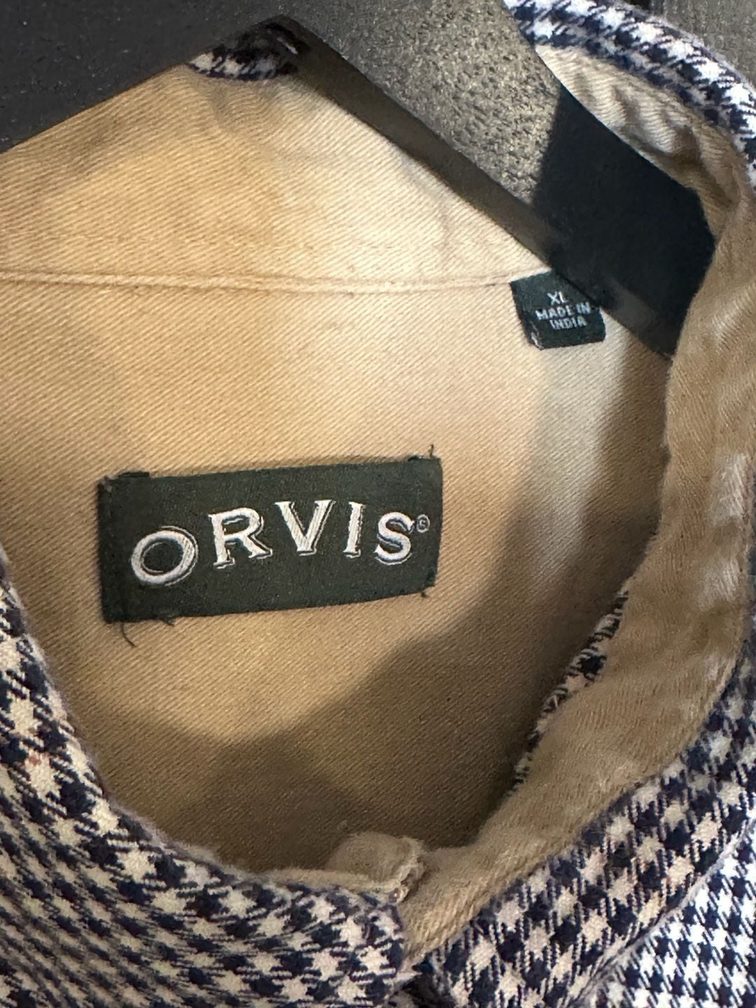 Orvis Men's XL Long Sleeve Button Down Shirt Houndstooth Pattern 4