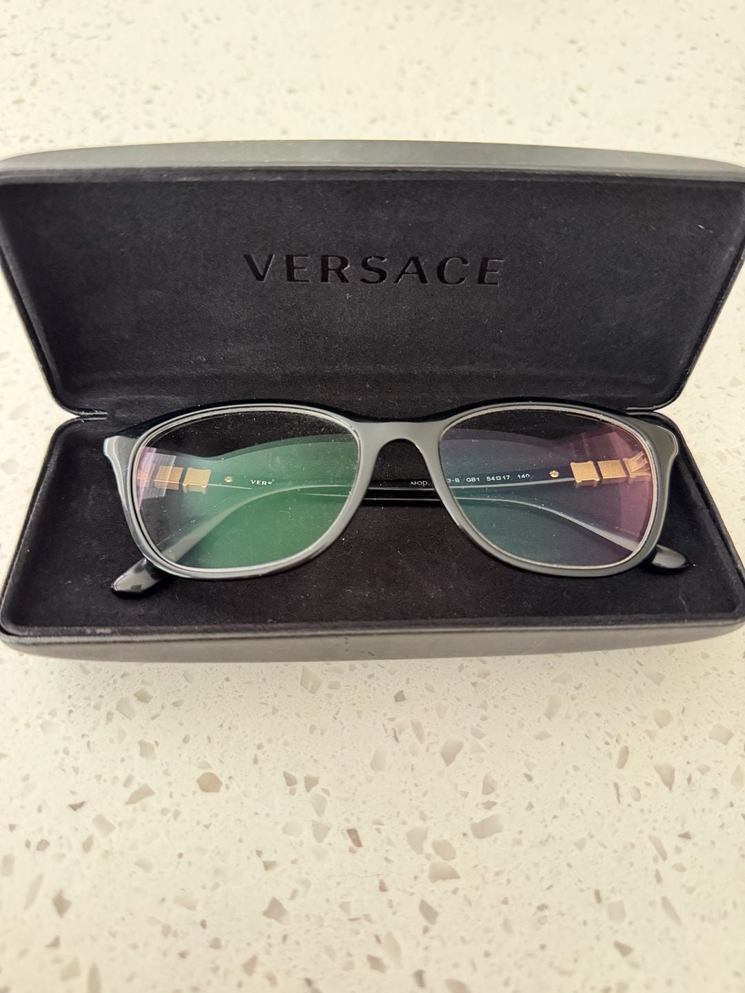 Versace MOD. 3213-B Eyeglasses Black Gold Medusa 54-17-140 2