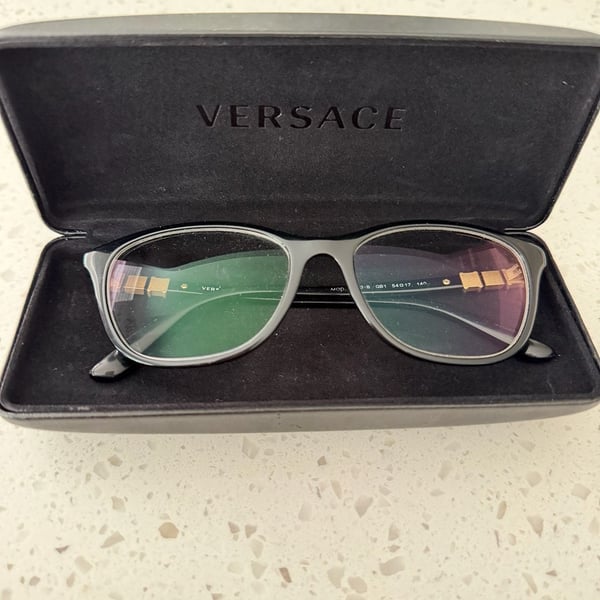 Versace MOD. 3213-B Eyeglasses Black Gold Medusa 54-17-140