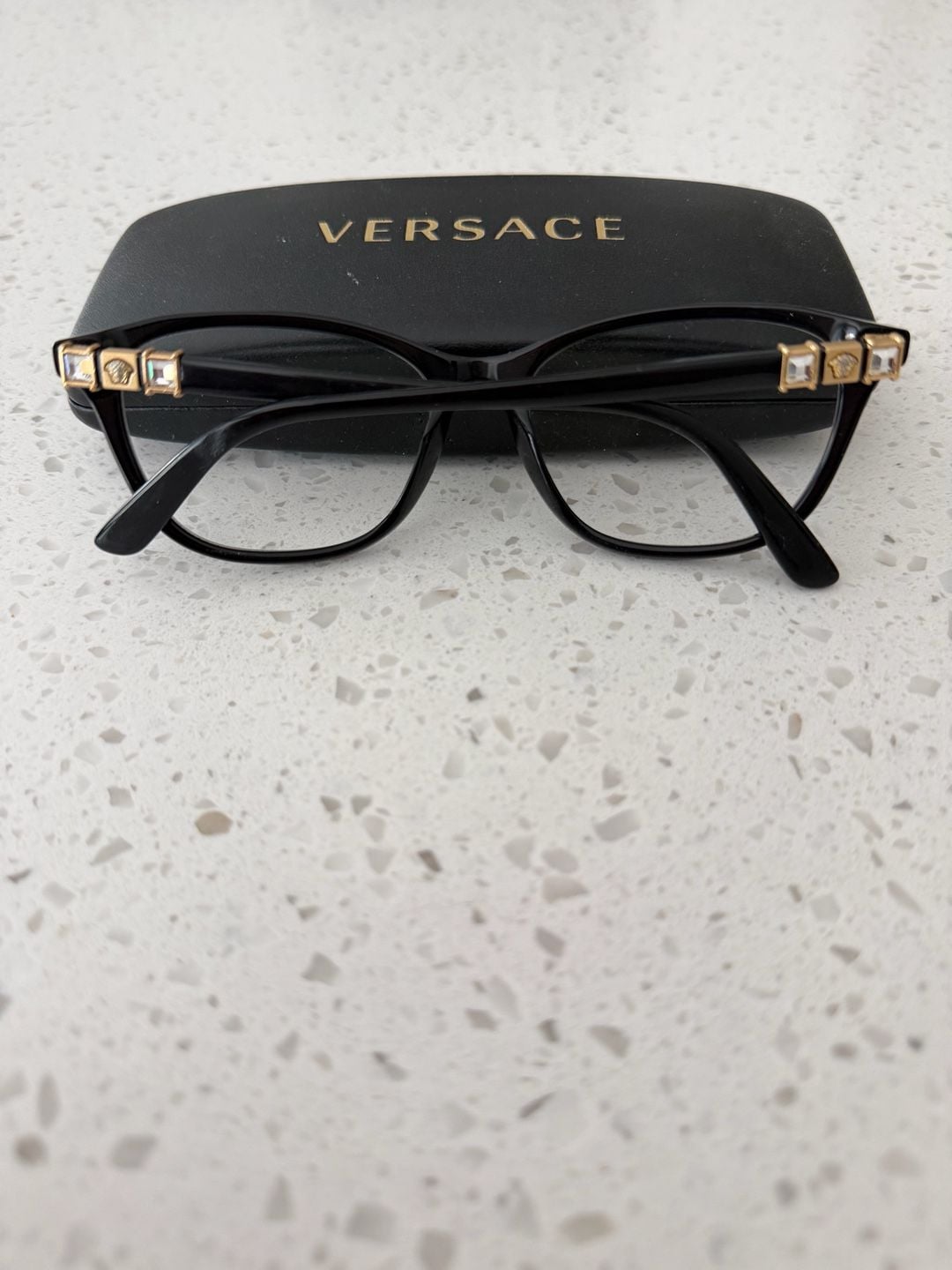 Versace MOD. 3213-B Eyeglasses Black Gold Medusa 54-17-140 4