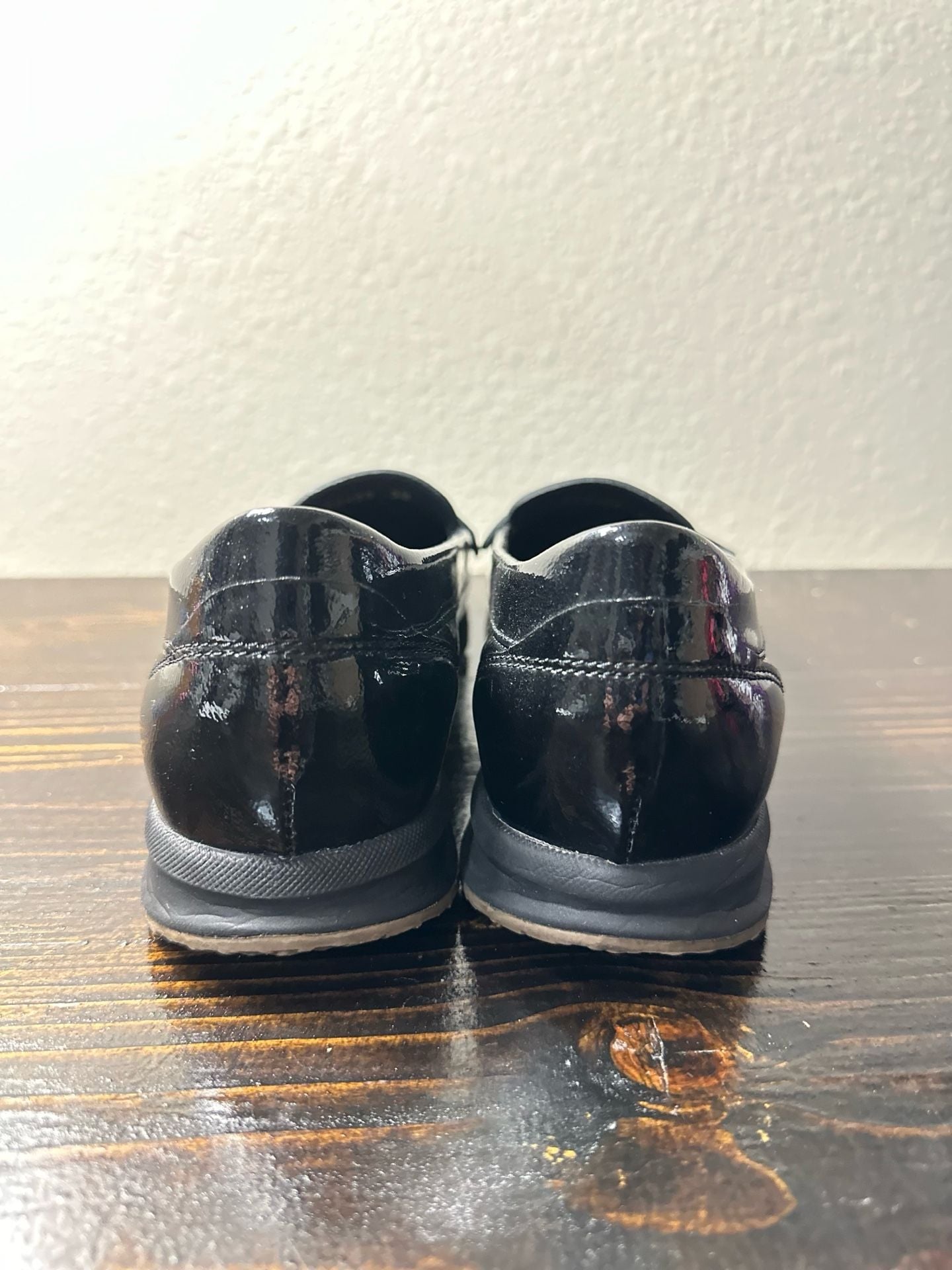 Geox Respira Black Patent Leather Penny Loafers Size 38 6