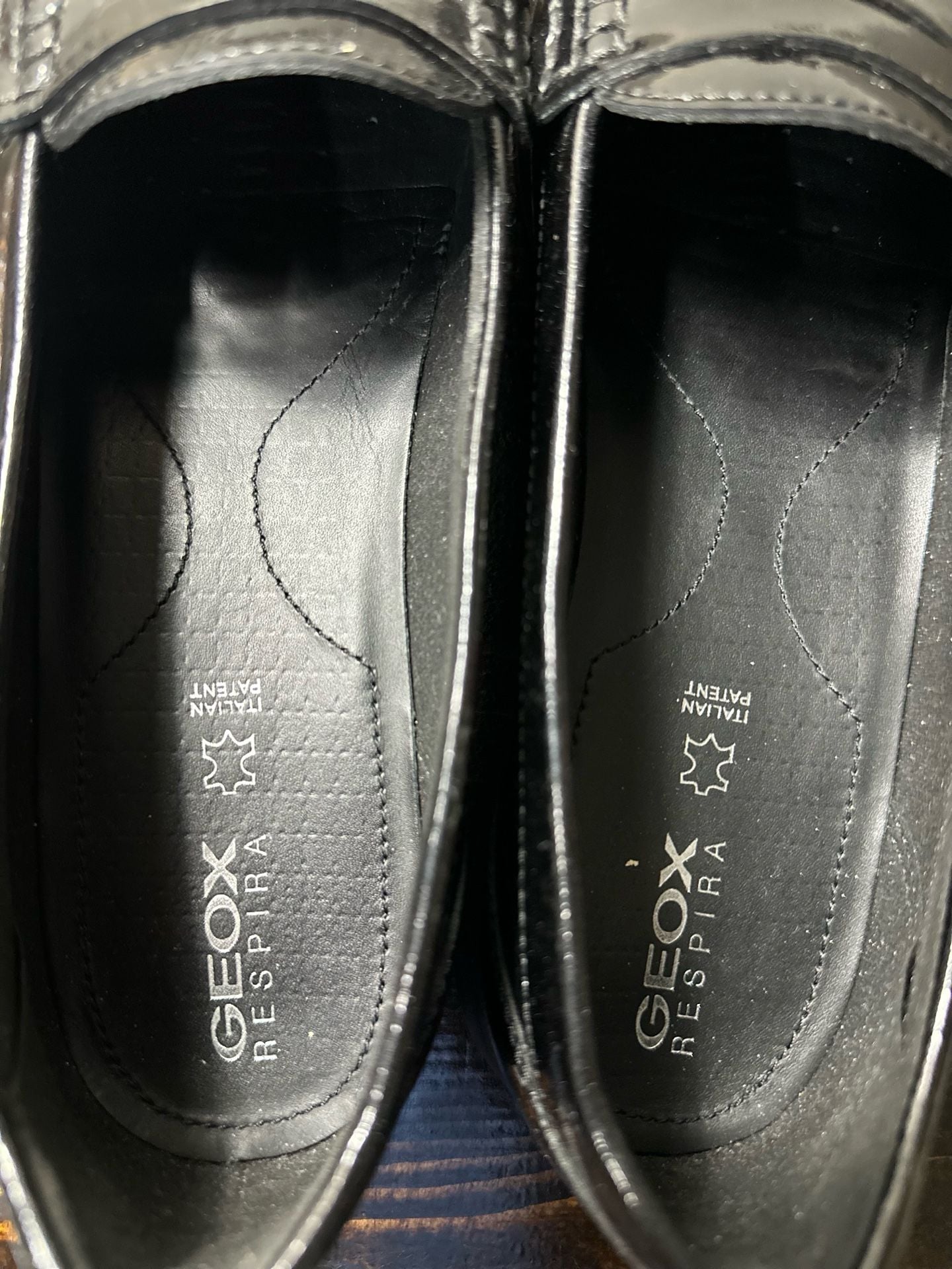 Geox Respira Black Patent Leather Penny Loafers Size 38 7