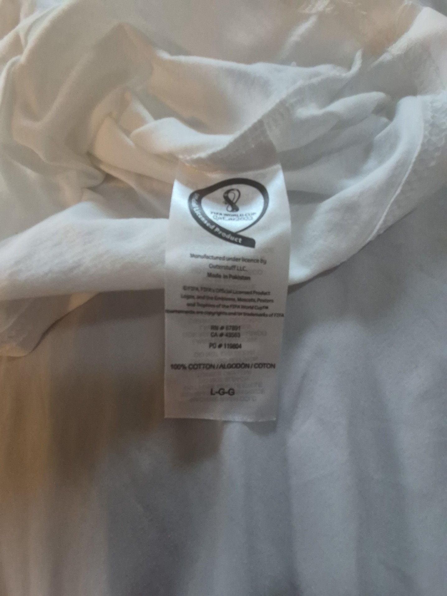 FIFA World Cup Qatar 2022 Long Sleeve Graphic T-Shirt White Size L 7