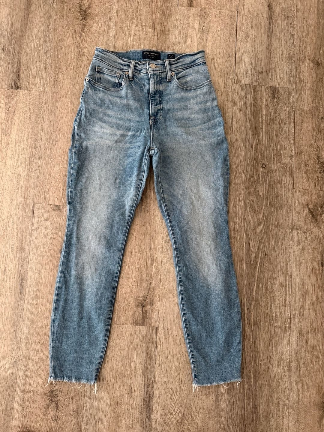 Lucky Brand High Rise Skinny Jeans Size 6/28 Raw Hem 2