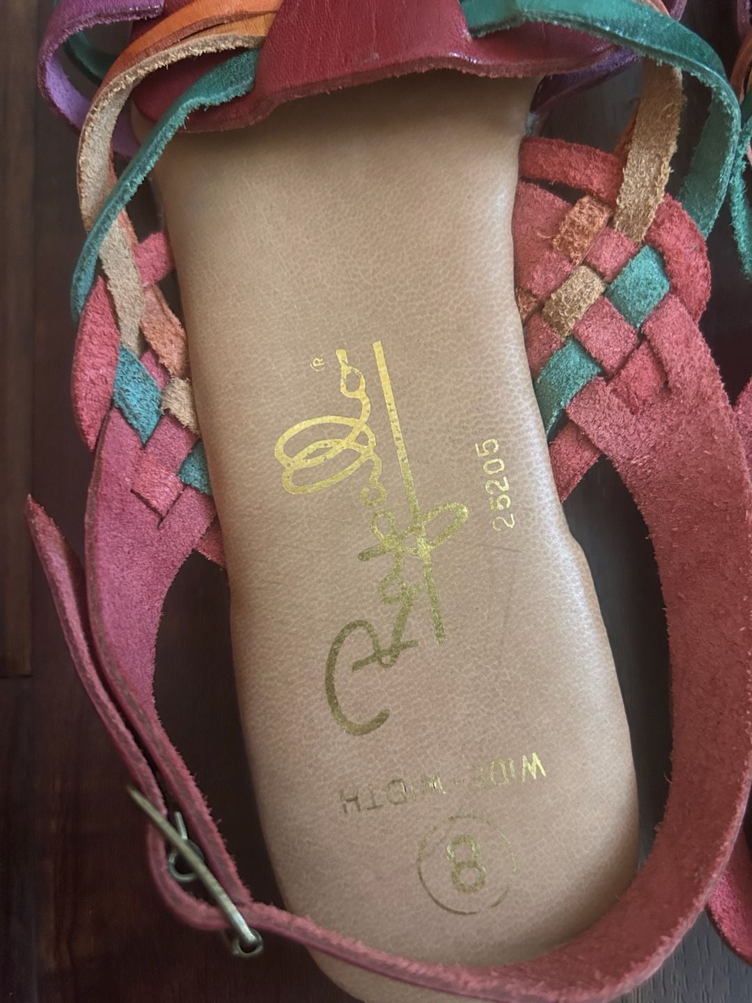 Rafallo Multi-Color Woven Leather Huarache Sandals Size 8 Wide 3