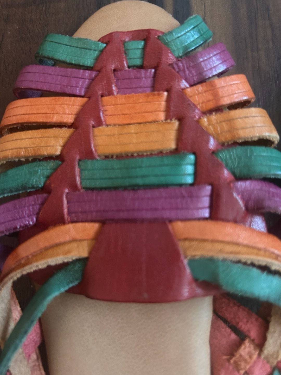Rafallo Multi-Color Woven Leather Huarache Sandals Size 8 Wide 4