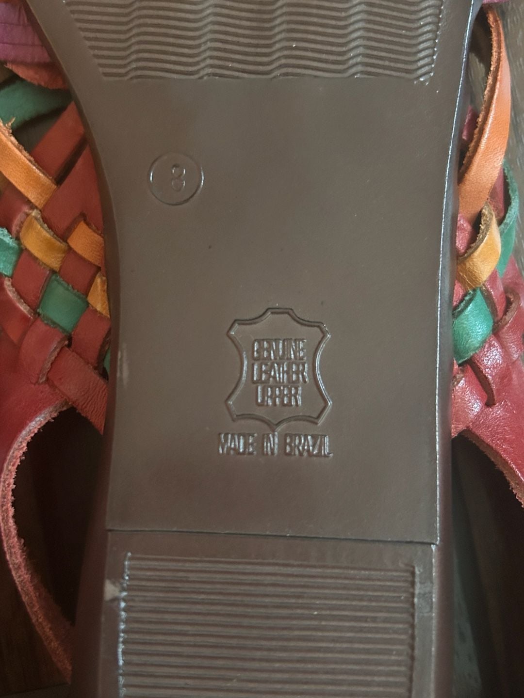 Rafallo Multi-Color Woven Leather Huarache Sandals Size 8 Wide 9