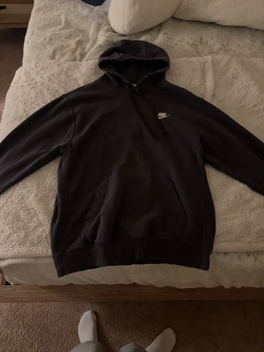 Nike Men's Size M Tall Pullover Hoodie Black 2