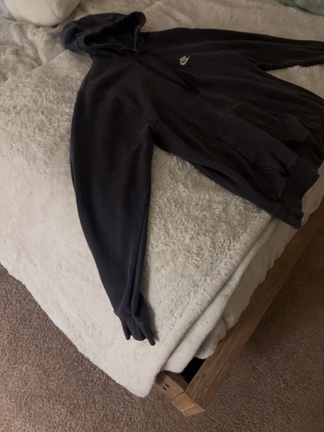 Nike Men's Size M Tall Pullover Hoodie Black 5