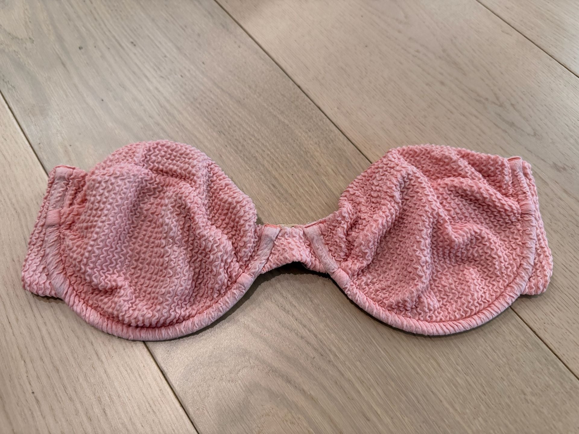 Acacia Swimwear Reversible Bikini Set Pink Textured Stripe Size S M 3