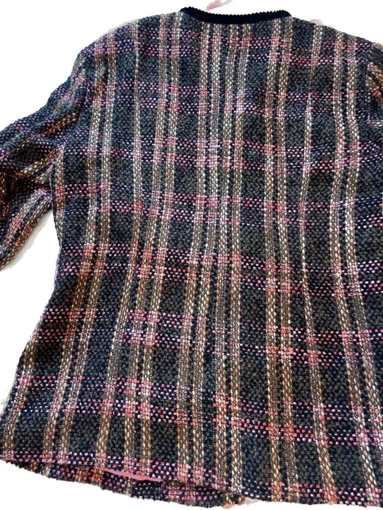 Fundamental Things Tweed Plaid Blazer Jacket Size 14 13