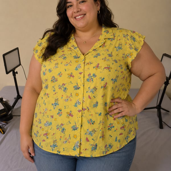 Disney Toy Story Summer Print Button Down Shirt 3X