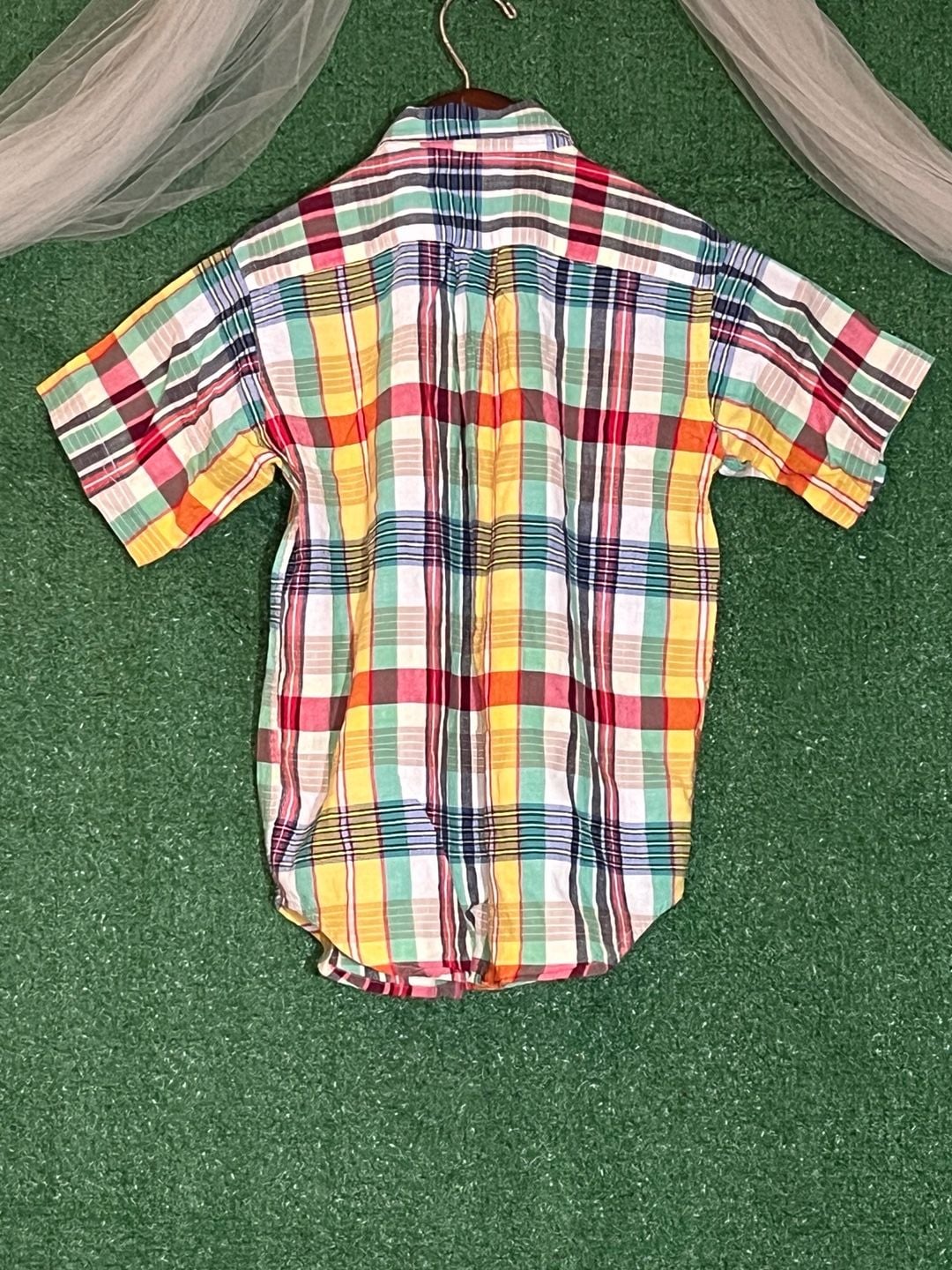Ralph Lauren Boys Size 7 Short Sleeve Plaid Button Down Shirt 3