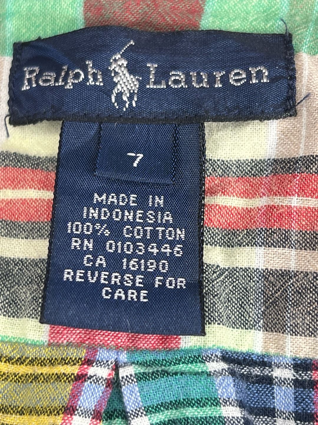 Ralph Lauren Boys Size 7 Short Sleeve Plaid Button Down Shirt 4