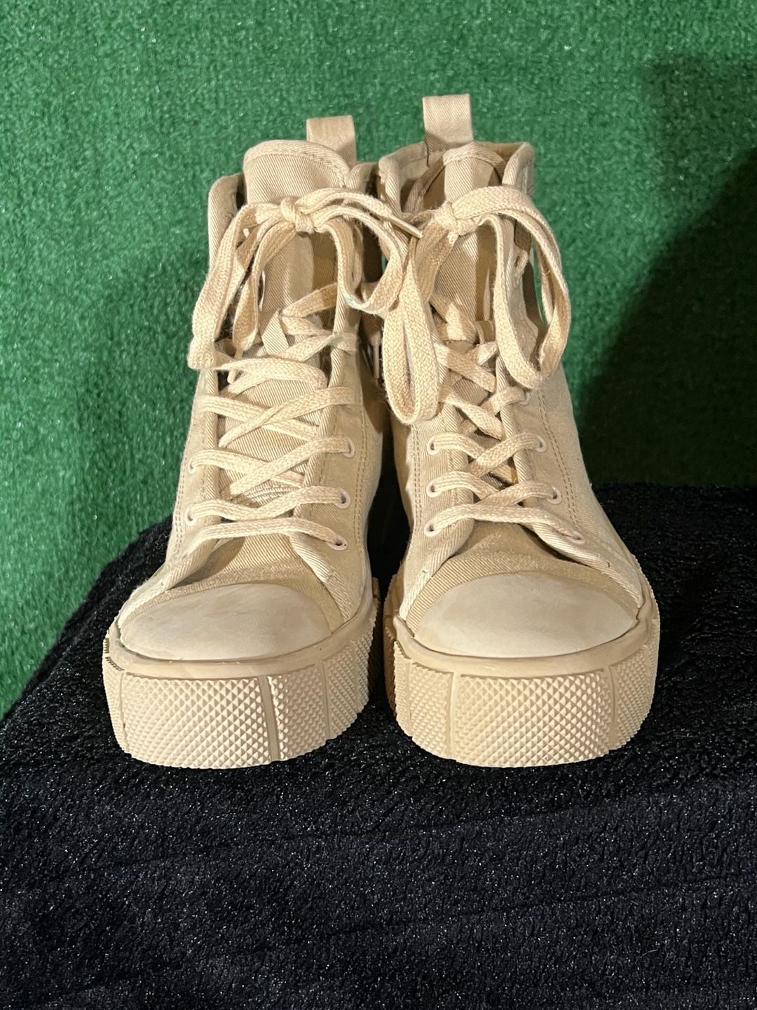 Zara Canvas High Top Platform Sneakers Size 40 3