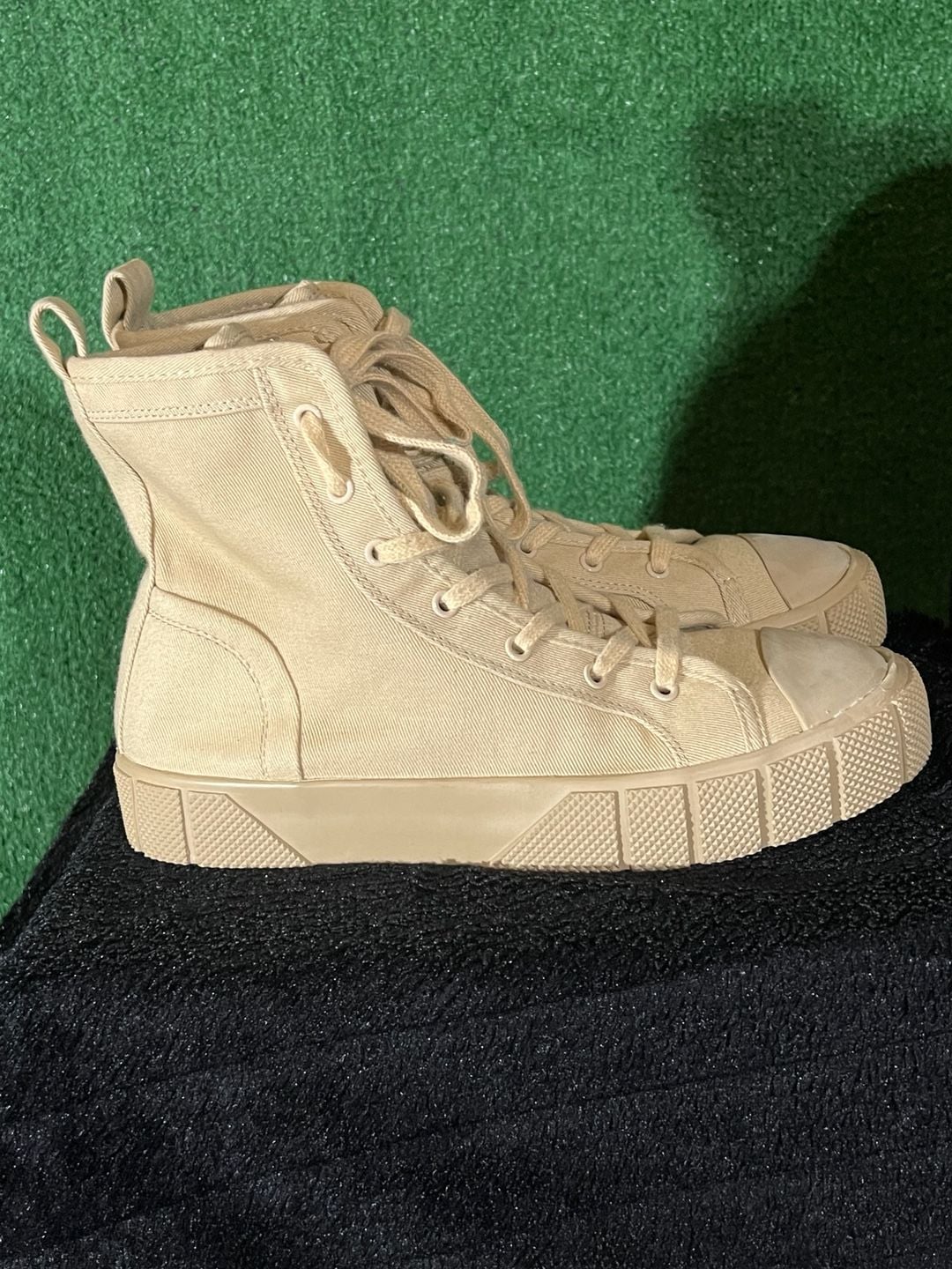 Zara Canvas High Top Platform Sneakers Size 40 4