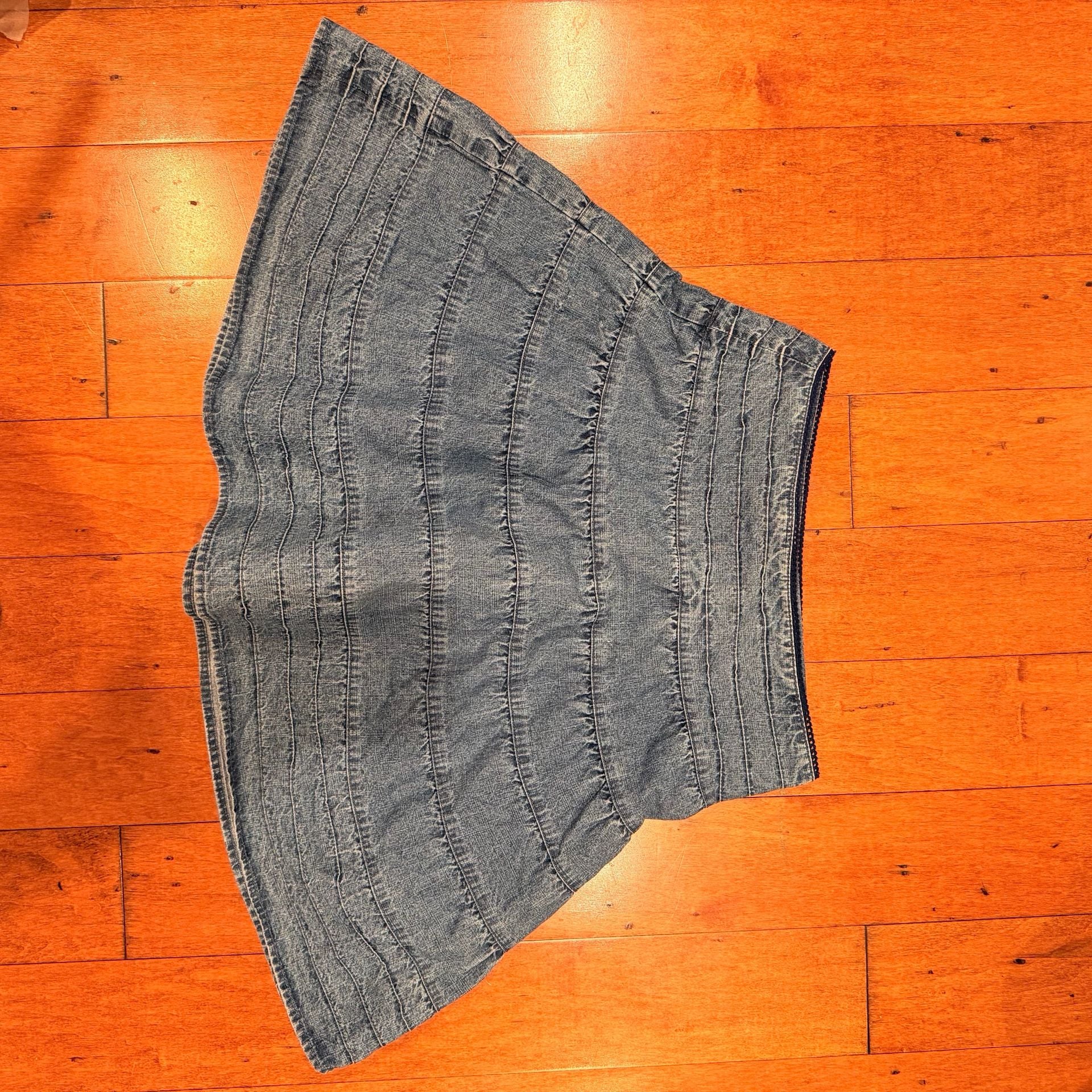 Real Y2K vintage Mossimo Size 3 Denim Tiered Mini Skirt 2