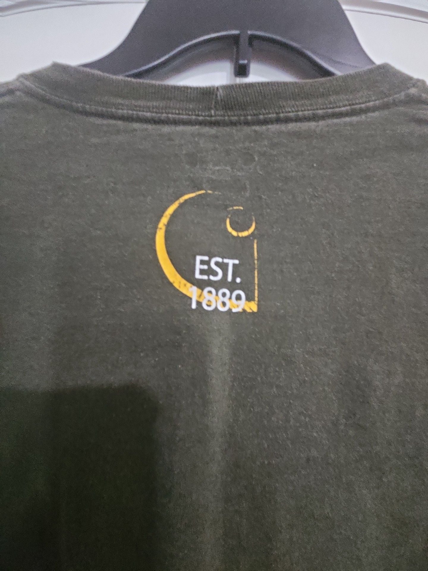 Vintage Carhartt Workwear Spell Out Graphic Green Long Sleeve Tee Shirt (fits Adult XXL) - , 7