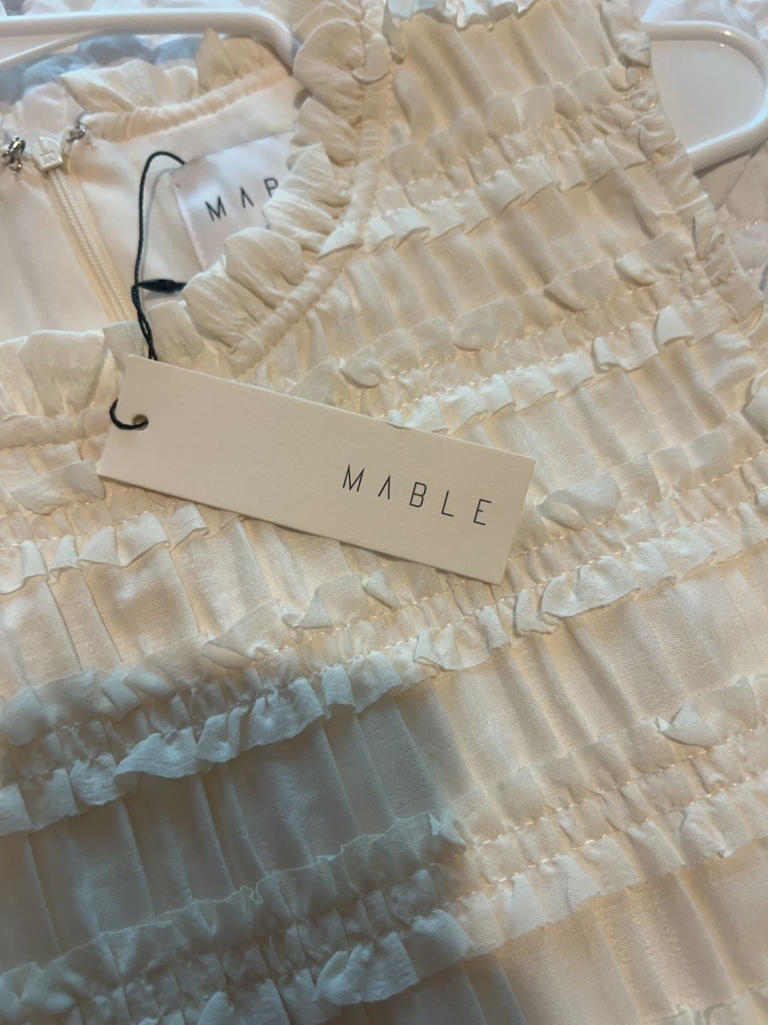 Mable Cream Ruffled Sleeveless Mini Dress Size M 2