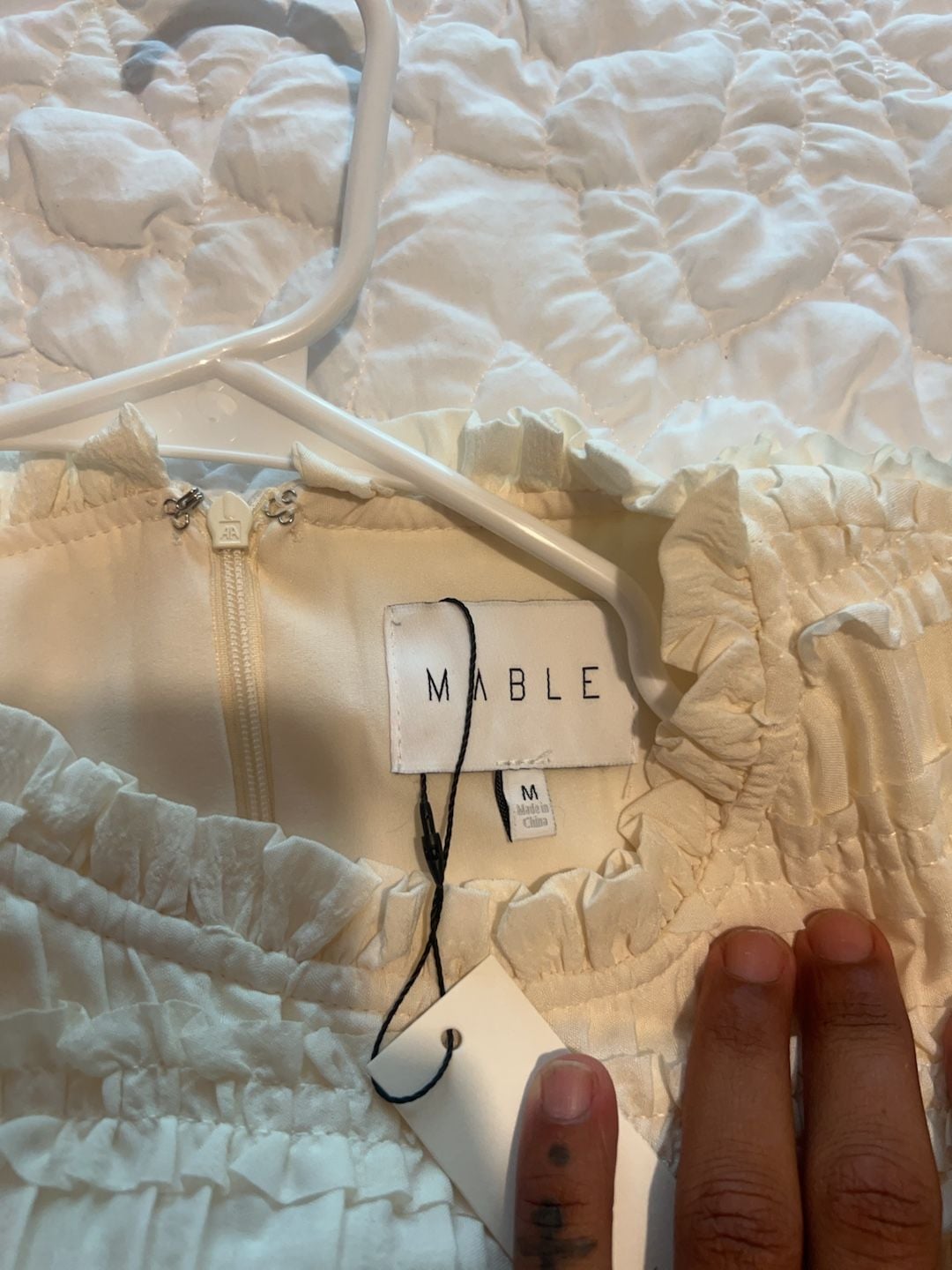 Mable Cream Ruffled Sleeveless Mini Dress Size M 3