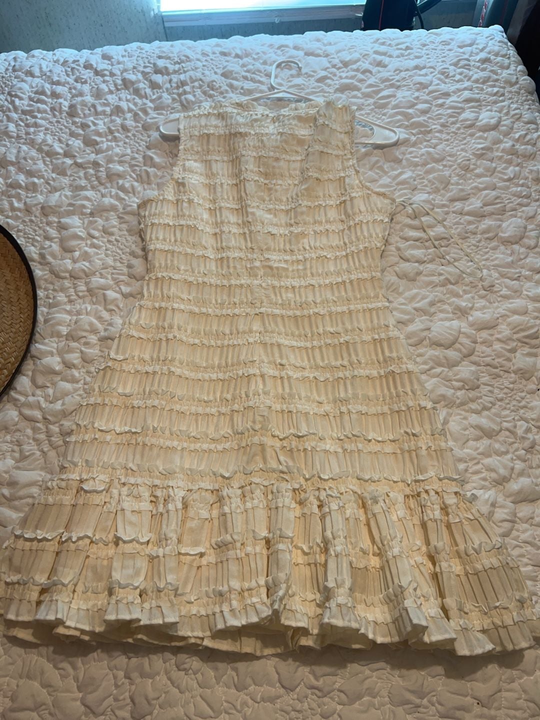 Mable Cream Ruffled Sleeveless Mini Dress Size M 4