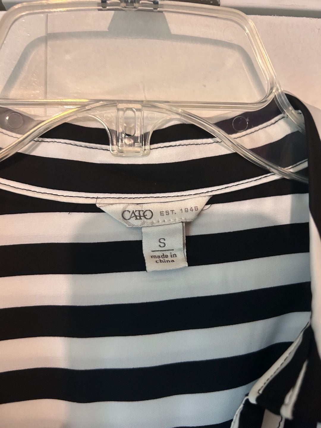 Cato Black and White Striped Tie-Front Jumpsuit Size S 2