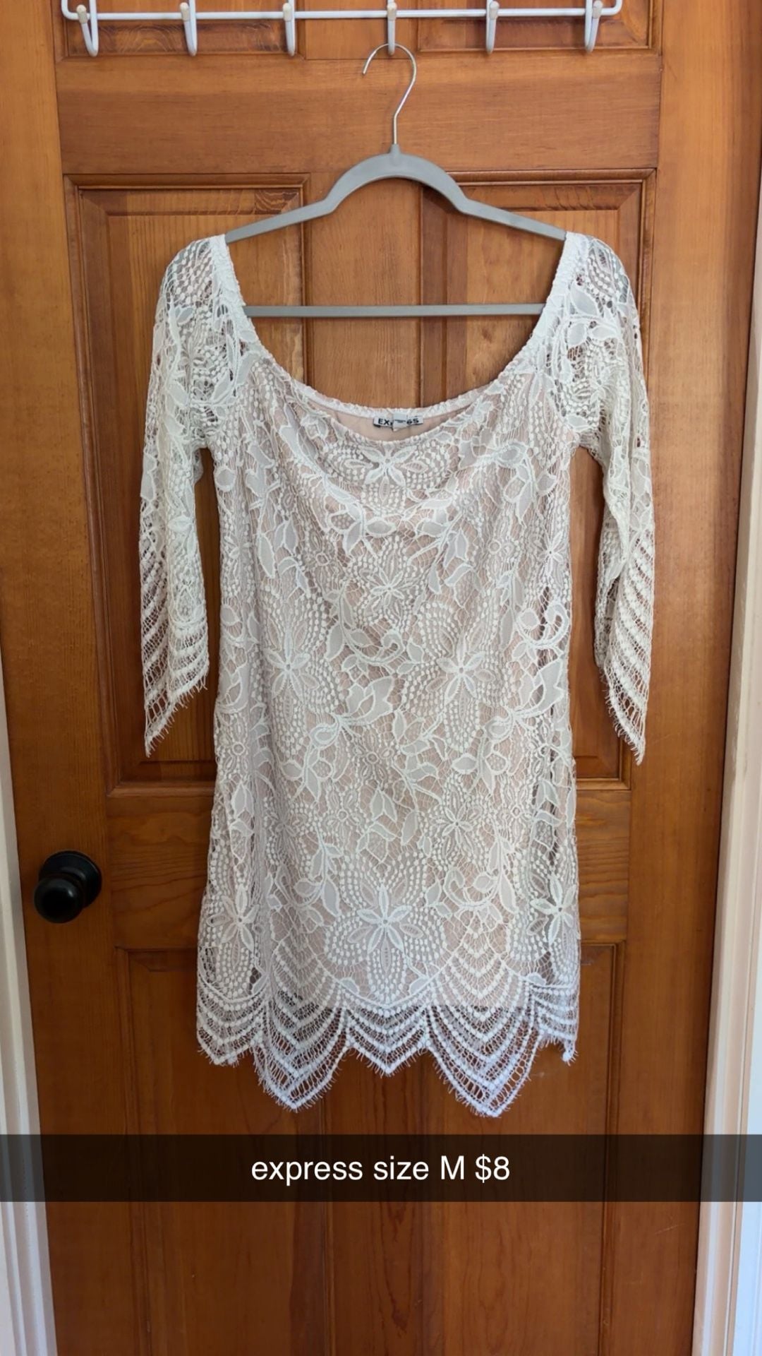 Express White Lace Off-The-Shoulder Dress Size M 1