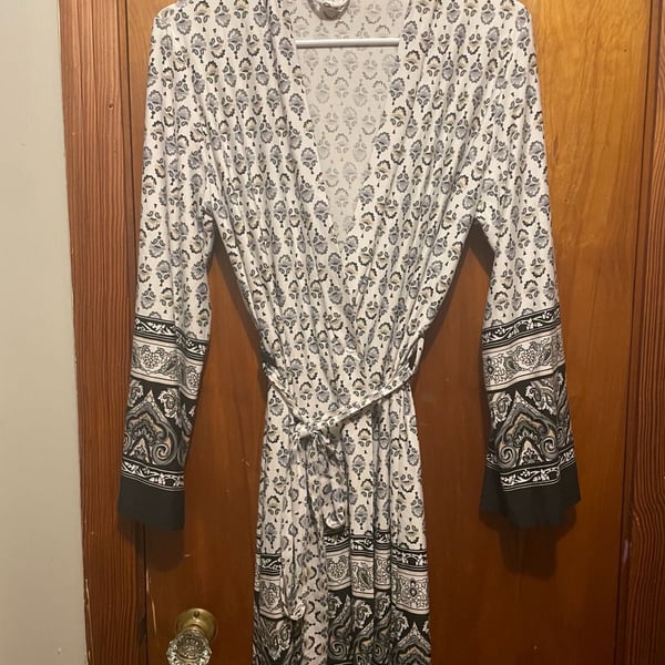 Linea Donatella Paisley Print Wrap Robe S/M