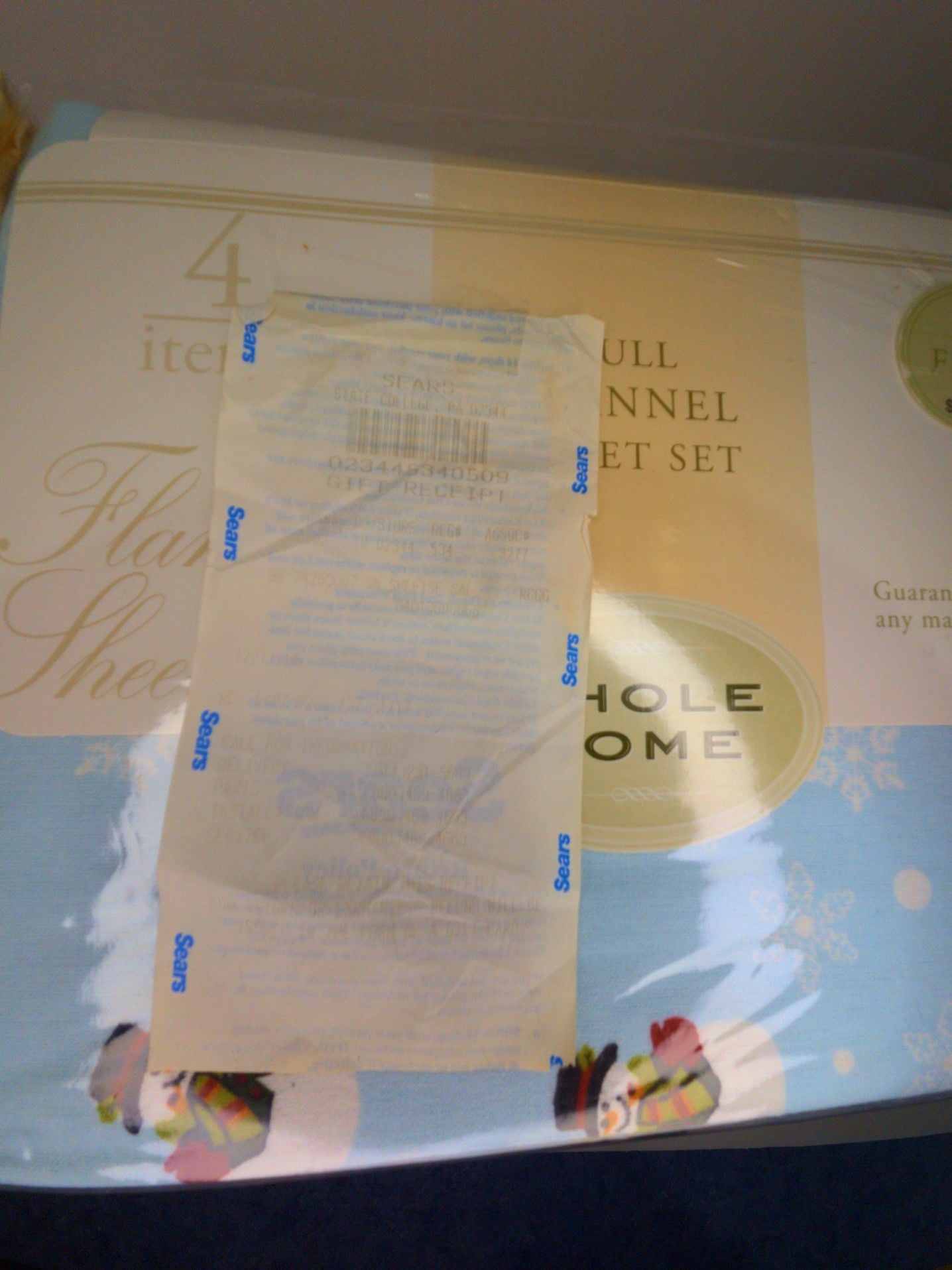 Whole Home Full Flannel Sheet Set Snowman Print 2