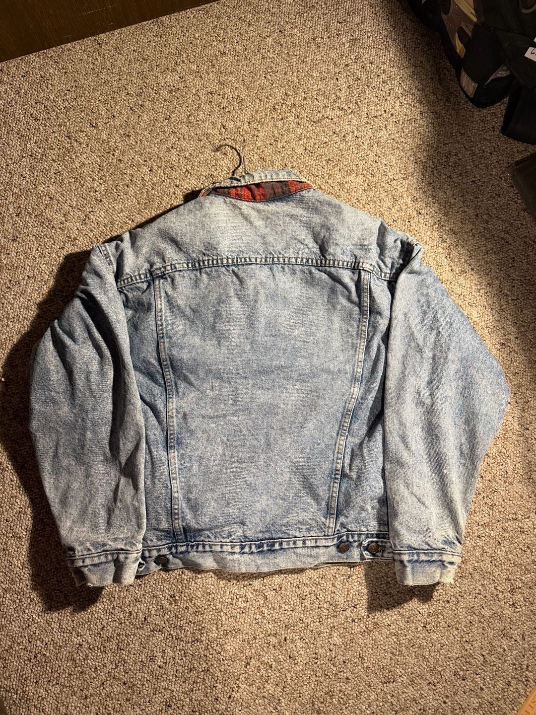 Vintage Levi's 70417-9319 Acid Wash Blanket Lined Denim Jacket Size L 4