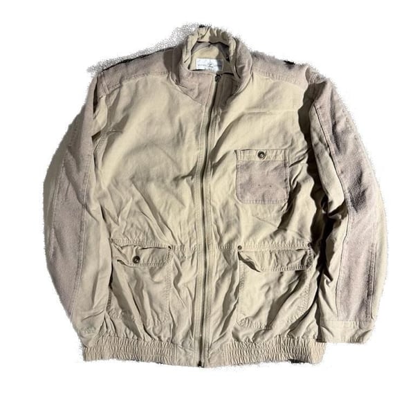 Vital Zone Men's Size L Beige Silk Blend Bomber Jacket