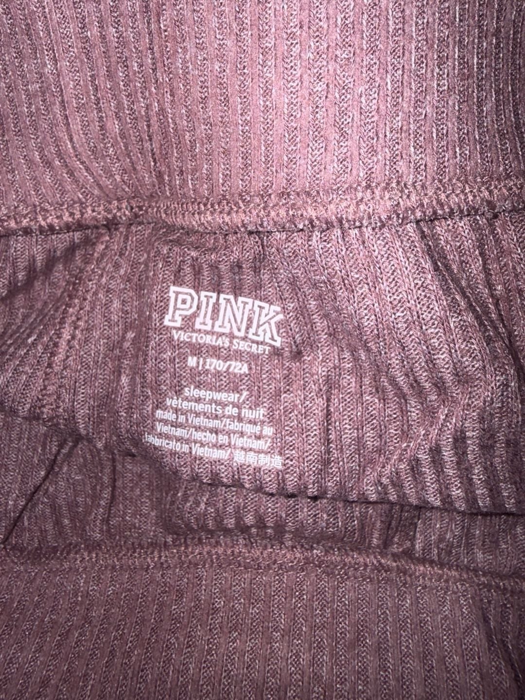 PINK Victoria's Secret Ribbed Wide Leg Sleep Pants Size M 2