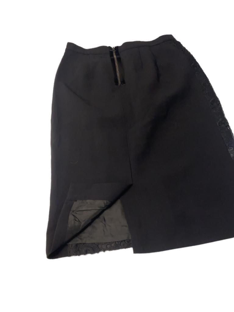 Worth New York Black Lace Overlay Pencil Skirt Size 6 8