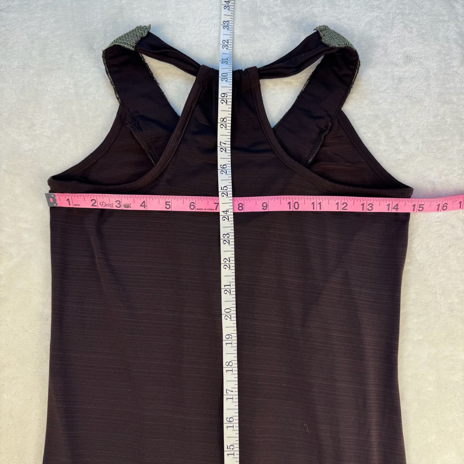 IZ Byer Brown Beaded Embellished Racerback Tank Top Size S y2k vintage  7