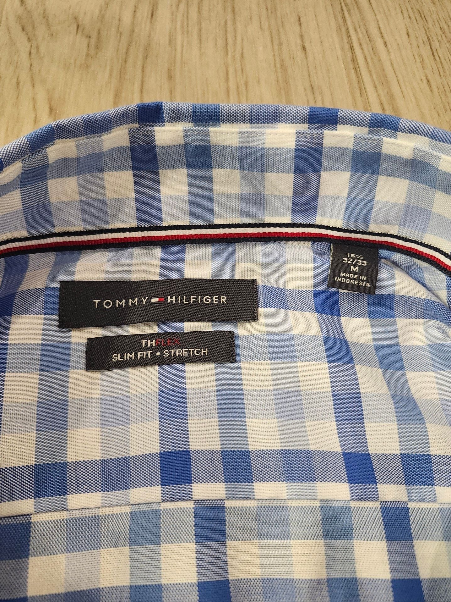 Tommy Hilfiger TH Flex Slim Fit Stretch Plaid Dress Shirt 15.5 32/33 3