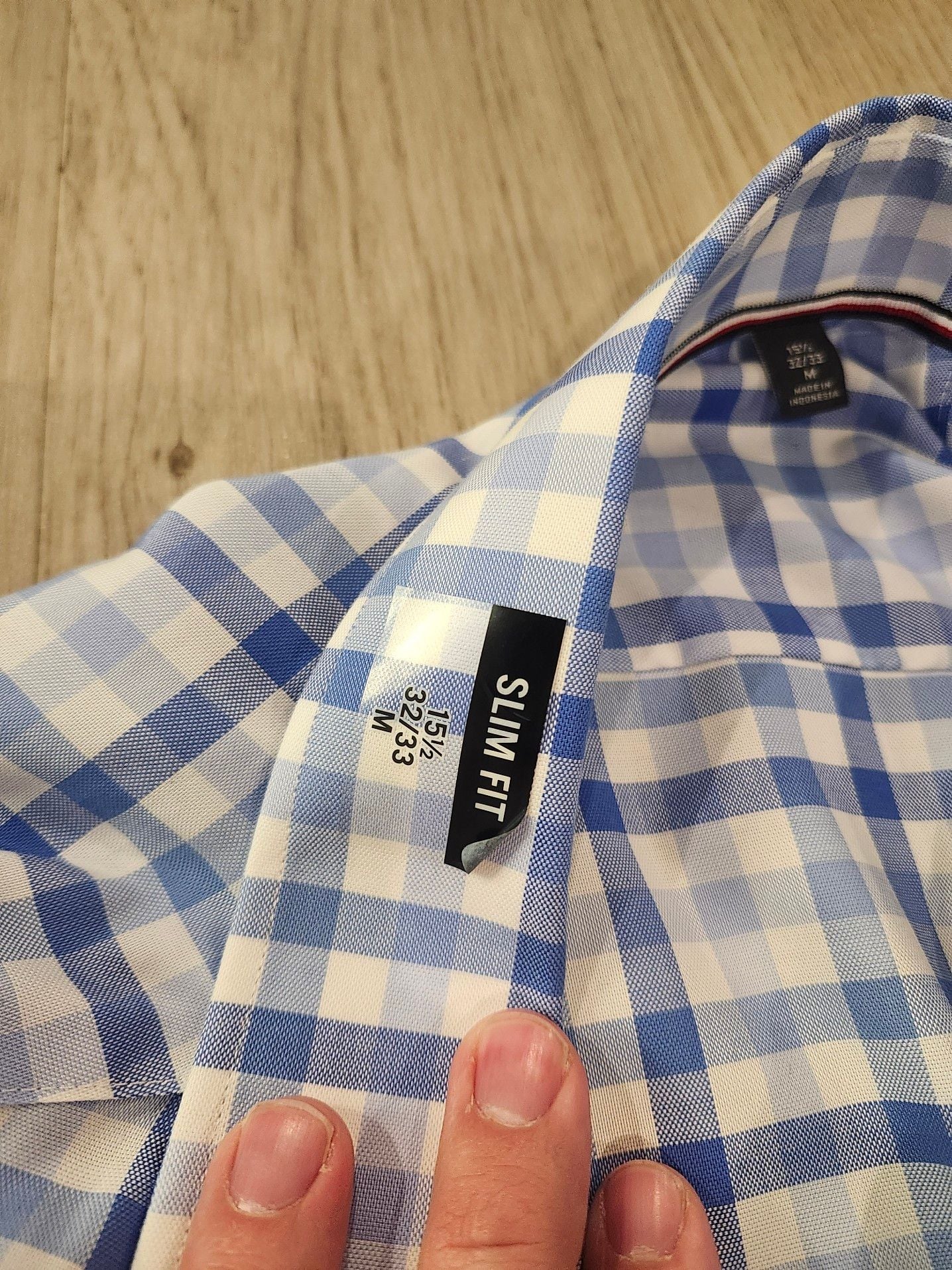 Tommy Hilfiger TH Flex Slim Fit Stretch Plaid Dress Shirt 15.5 32/33 4