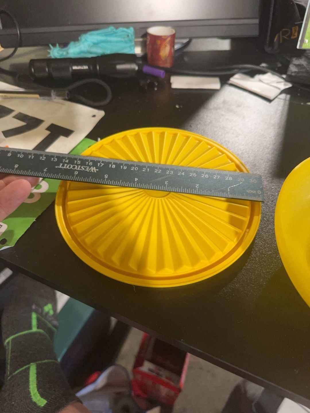 Vintage Tupperware Yellow Sunburst Bowl with Lid 3