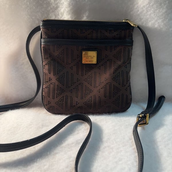 Lauren Ralph Lauren LRL Monogram Crossbody Bag Brown Black