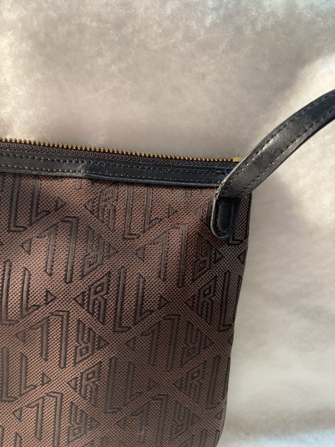Lauren Ralph Lauren LRL Monogram Crossbody Bag Brown Black 6