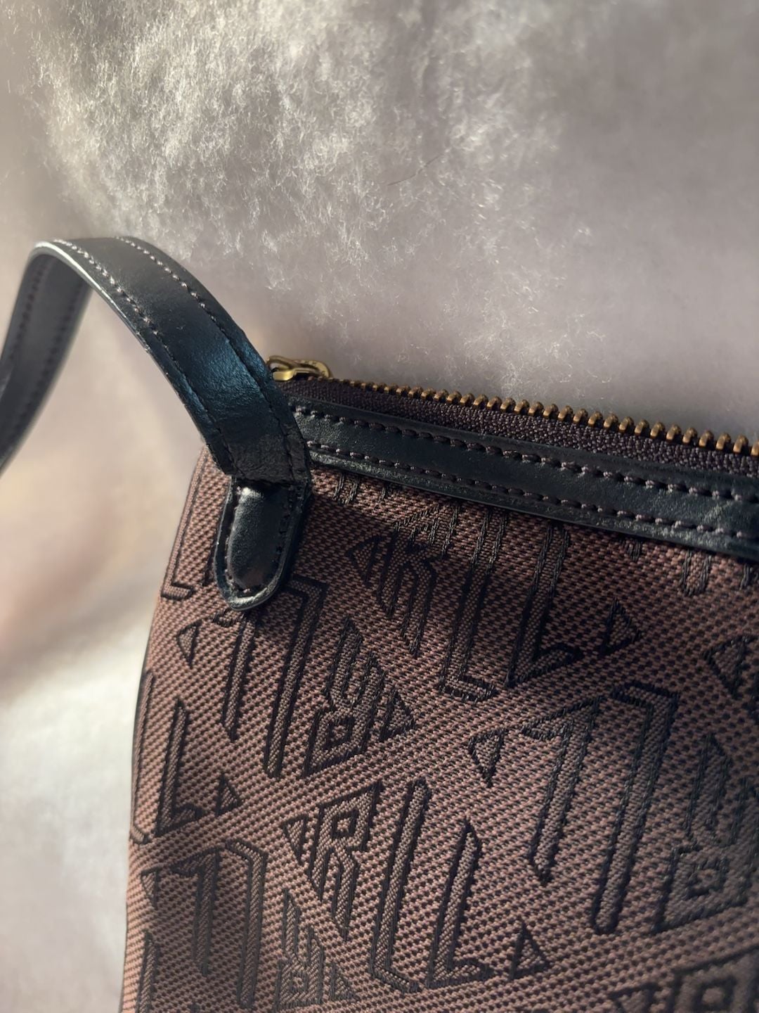 Lauren Ralph Lauren LRL Monogram Crossbody Bag Brown Black 7