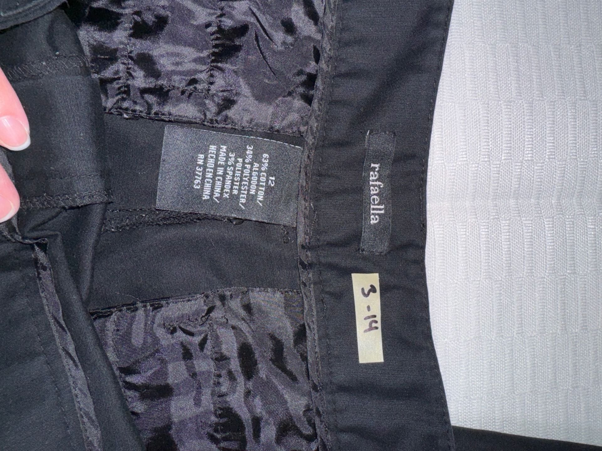 Rafaella Women's Black Cotton Blend Dress Pants Size 12 2
