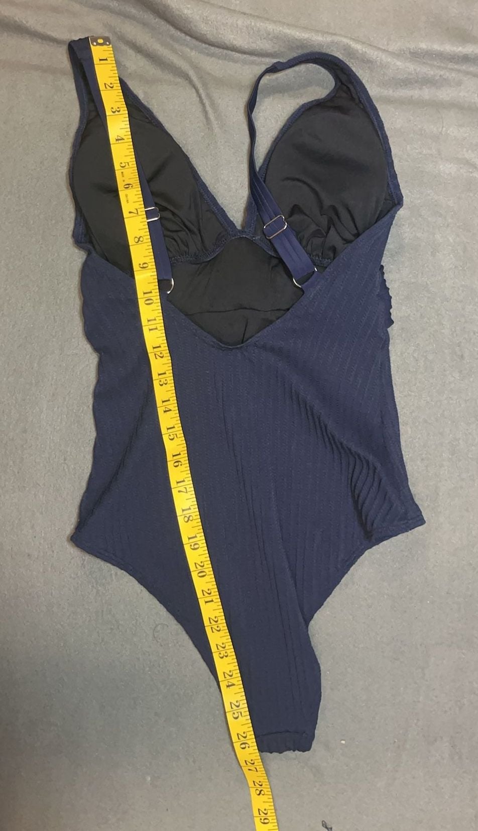 CUPSHE Women's Navy Blue Ribbed Twist Front One-Piece Swimsuit Size M 9