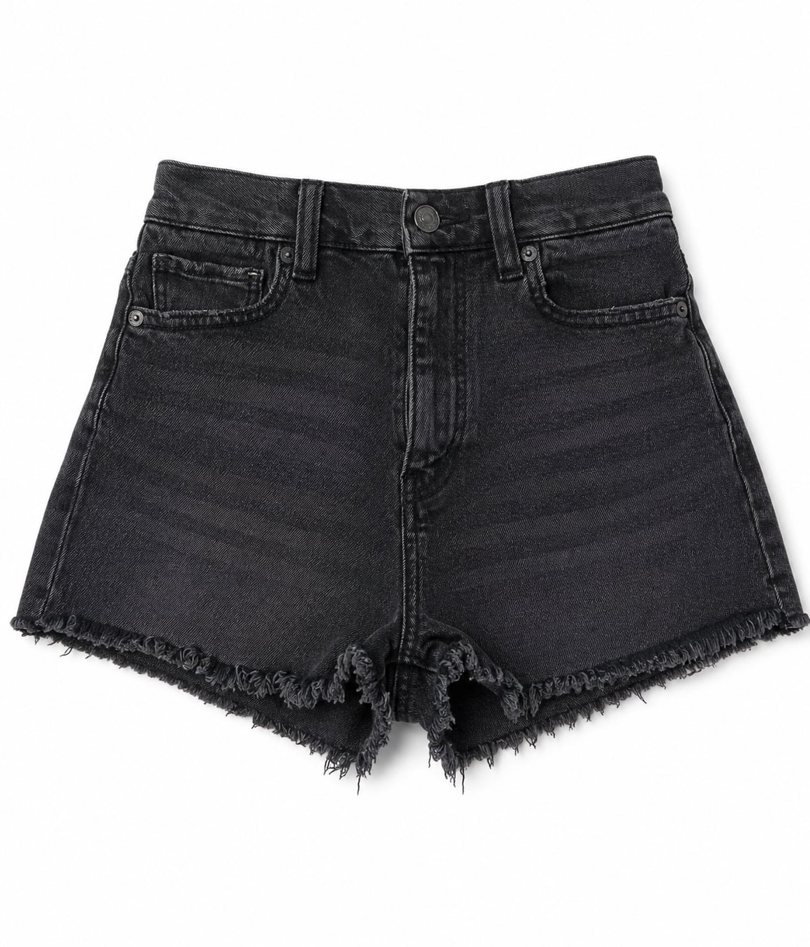 American Eagle High-Rise Raw Hem Denim Shorts Black Size 00 2
