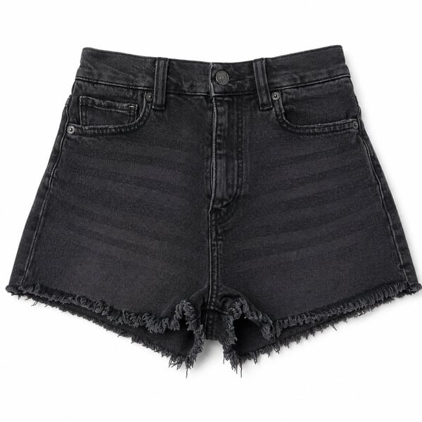 American Eagle High-Rise Raw Hem Denim Shorts Black Size 00